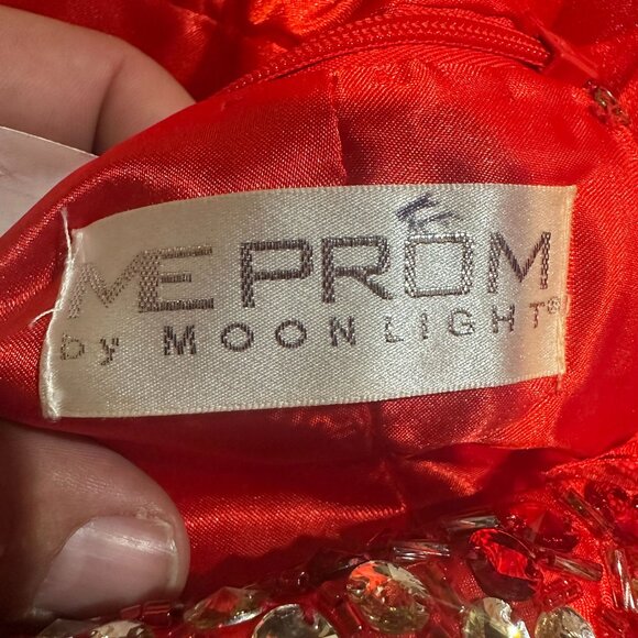 Elegant Red Beaded Waist Prom Skirt Moon Light Size 2 Pleated Tulle Underskirt - Picture 5 of 8